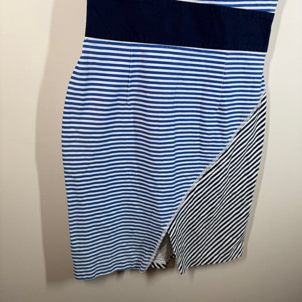 United Colors of Benetton Slim Fit Red Blue Stripes T-shirt Mini Dress No Size - Picture 5 of 16